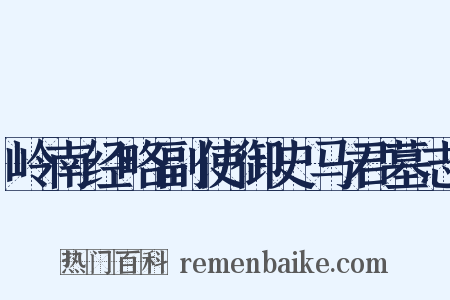 岭南经略副使御史马君墓志是什么意思的图片